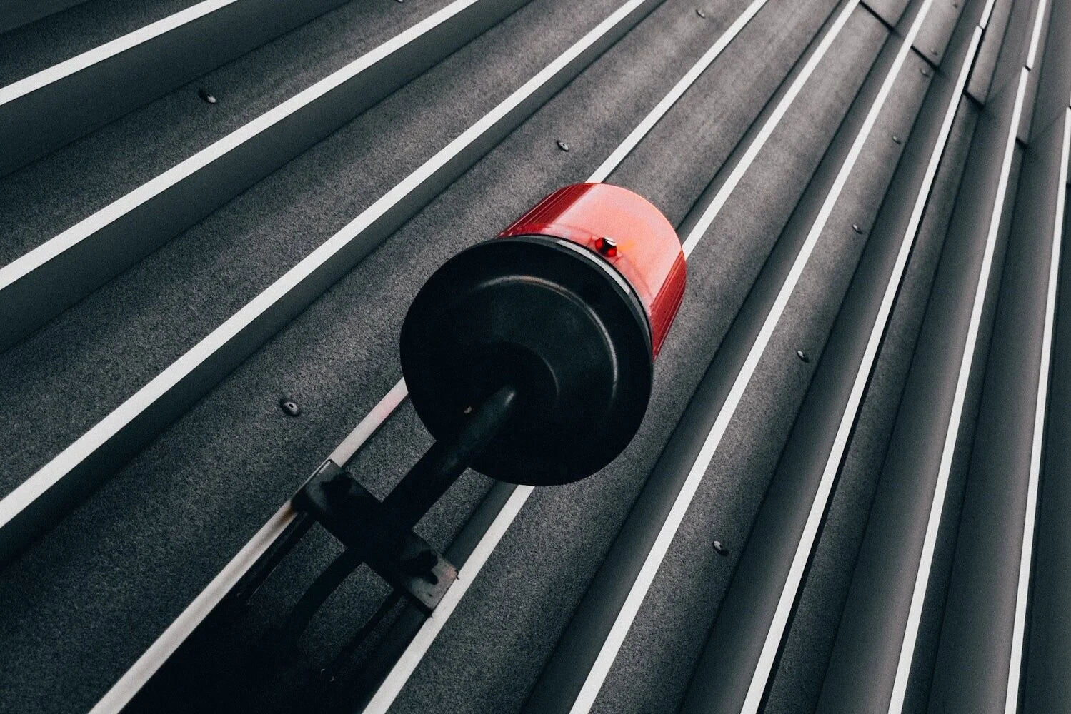 Red alarm system indicator light