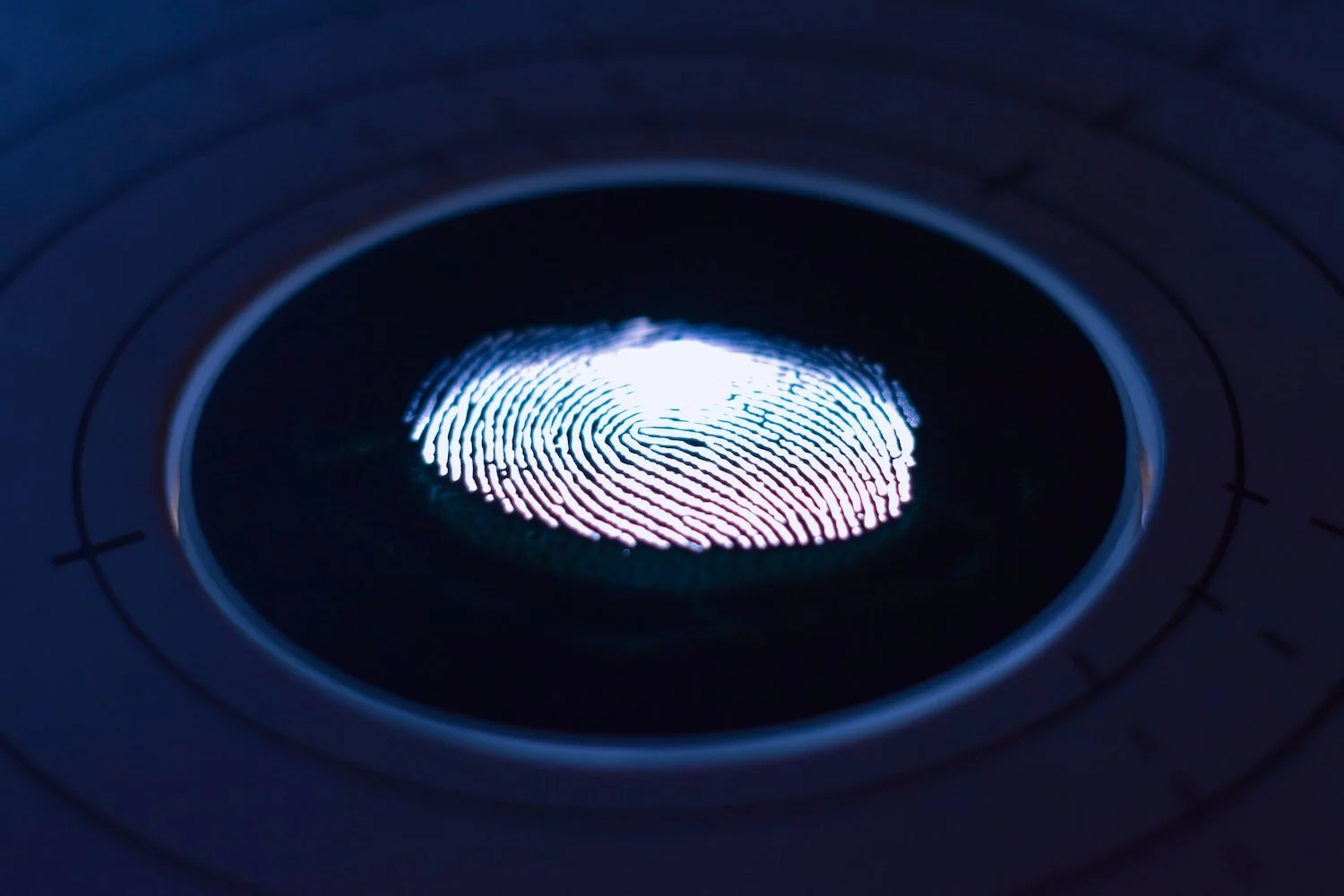 Fingerprint being read by a biometric lock